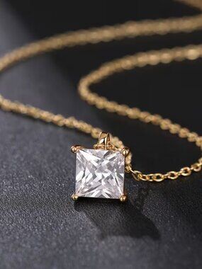 14K Gold Womens 1ct Solitaire Diamond Pendant Necklace 18" Ladies New Jewelry